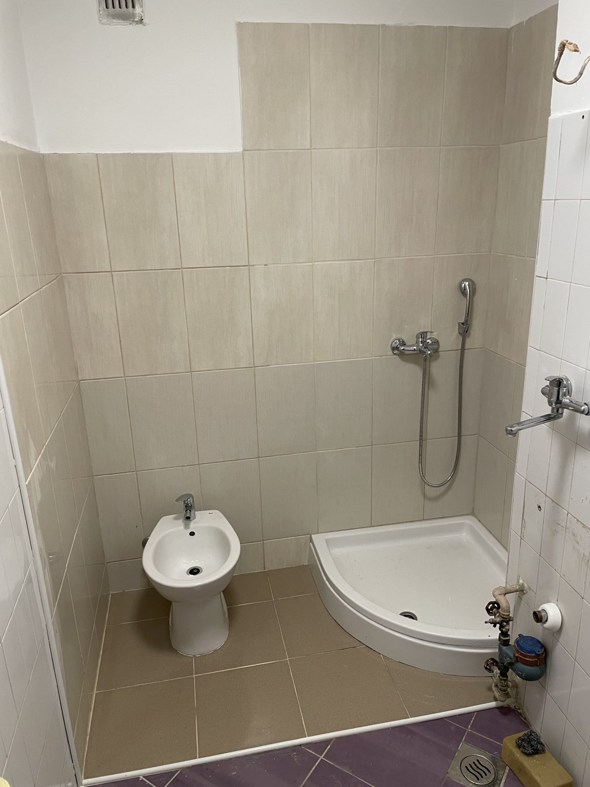 Završena zona tuša i bidea nakon djelomične adaptacije kupaonice