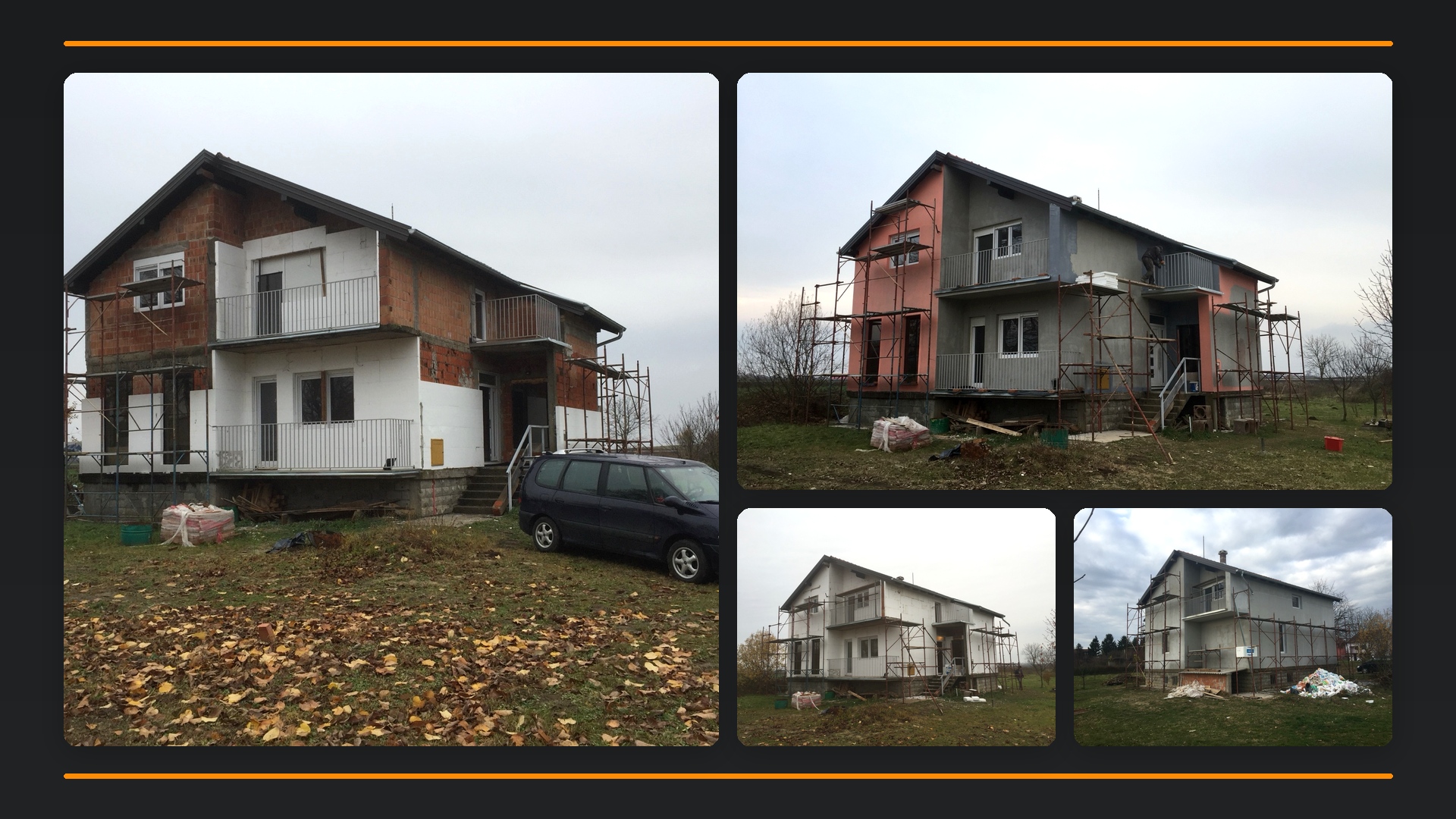 Obiteljska kuća prije i poslije fasaderskih radova i termoizolacije – 1440MM Osijek