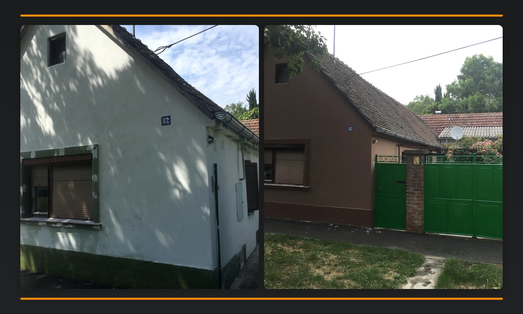 Manji objekt prije i poslije fasaderske obnove – završna obrada 1440MM