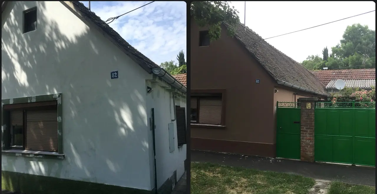 Fasada obiteljske kuće prije i poslije bojanja - 1440MM Osijek